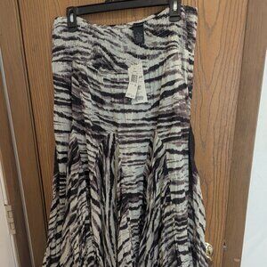 NWT Grace Elements Midi Skirt-Flowy Comfort Elastic Waist- XL